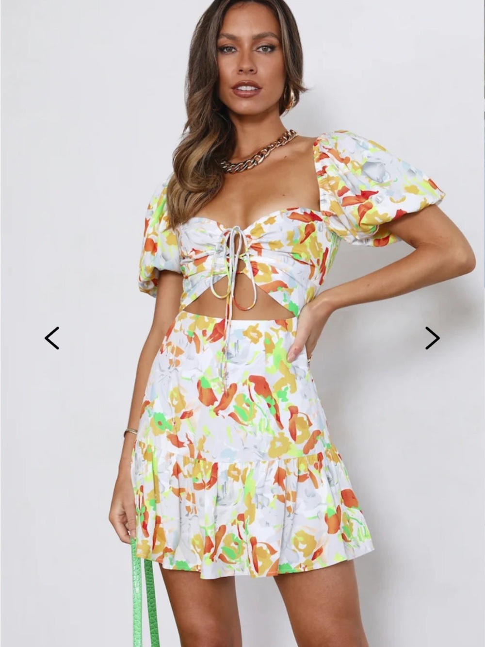 Hello Molly Tropical Getaway Dress Yellow Orange Size 8 NWT